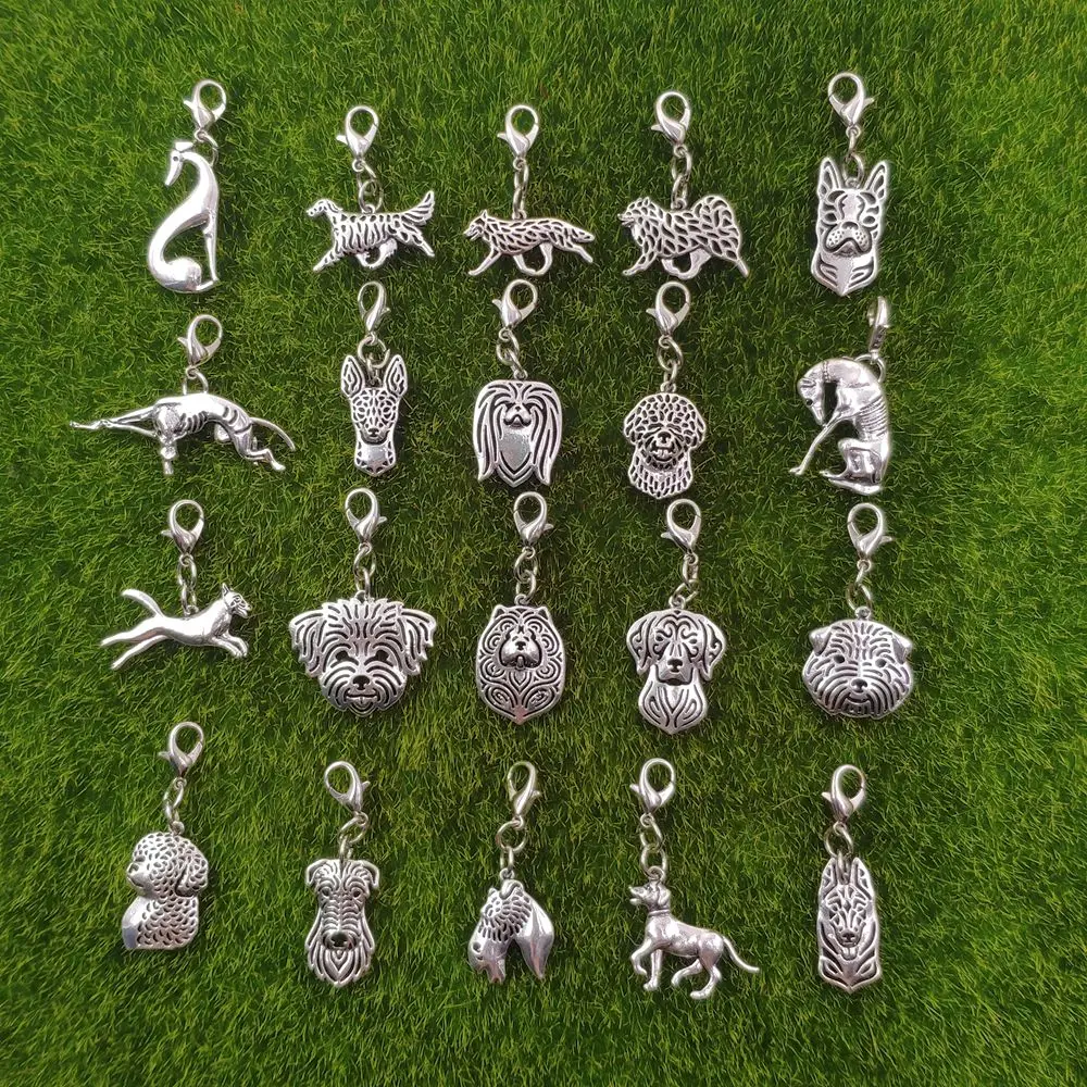 Greyhound Vizsla Boston Terrier Chow Chow Lhasa Apso Pekingese Dog Animal Keychain Key Ring Pet Retro Silver Plated Gift