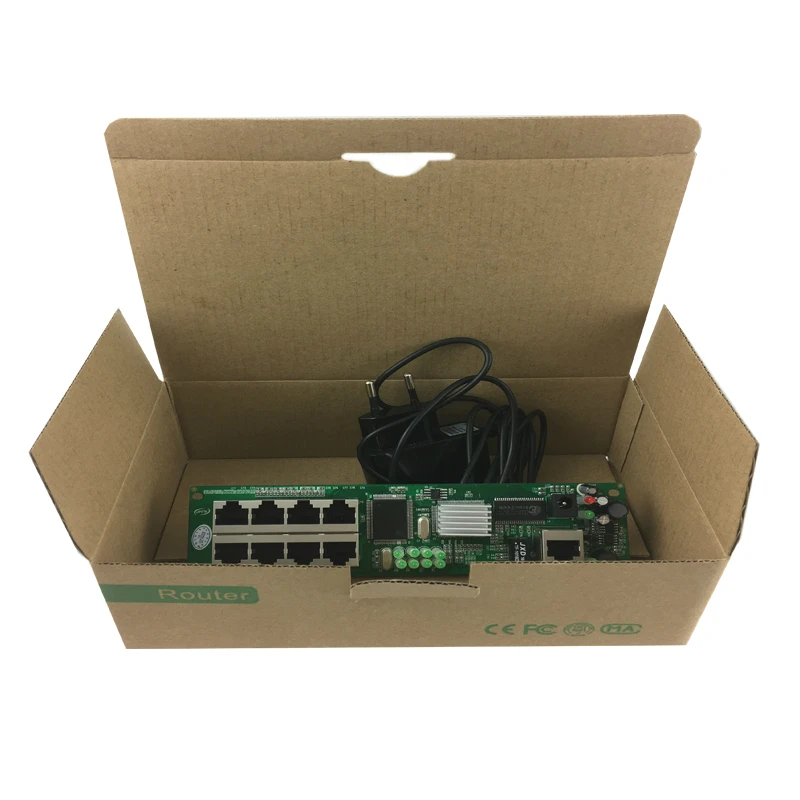 Mini router OEM manufacturer direct sell cheap wired distribution box 8-port router modules OEM wired router module 192.168.0.1