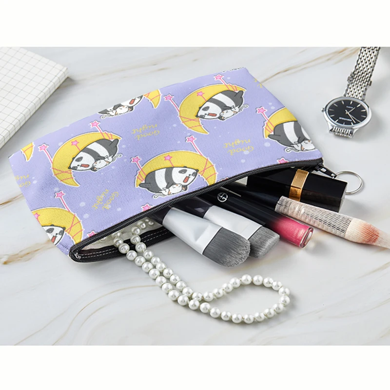 

3D Cartoon Animals Print Canvas Women Makeup Bag Toiletries Bag Portable Travel Wash Pouch Cosmetic Bag Female Make Up Cases