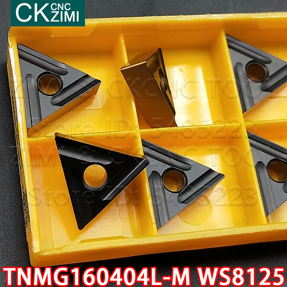 10 قطعة TNMG160404L-M WS8125 HS8125 عالية الجودة كربيد تحول أداة TNMG 160404 L المعادن مخرطة أجزاء مخرطة أداة للصلب