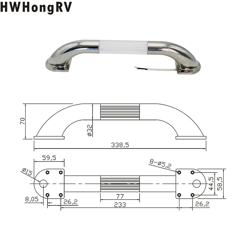 Biztonság handrails vag kezelni készített bel 304 Rozsdamentes Acél majd üvegek Halmaz Elhasznált számára campervan motorhomes majd yachts