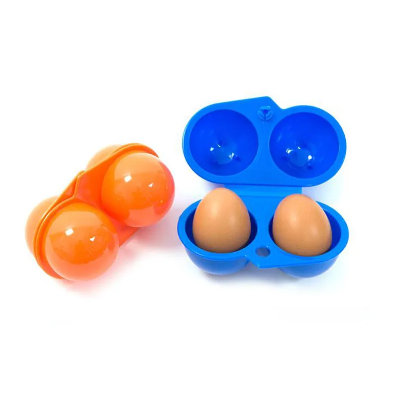 Portable Folding Egg Holder Carrier Storage 2 Tray Box Outdoor Camping Hiking Picnic Plastic Egg Container Keeper Storage Case