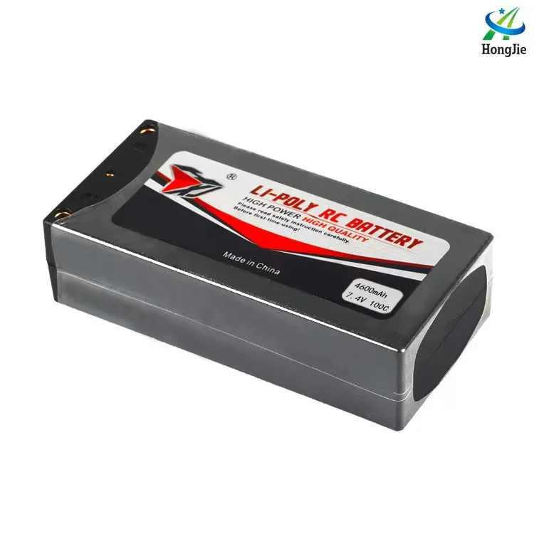 HJ R / C car model high capacity lithium battery high speed car battery 7.4v 4600mah 100C factory sold toy durable model