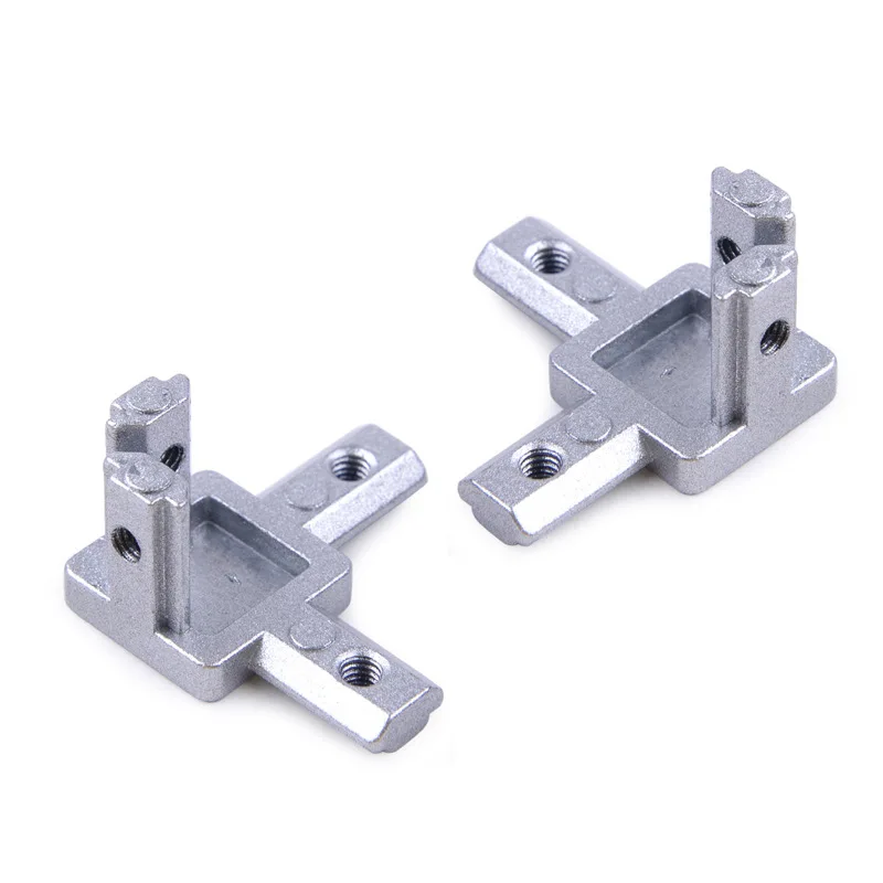 1pc Silver 2020 L Type 3-Dimensional Bracket Concealed Corner Connector Eu Standard 20/30/40Aluminum Profile Parts with Top wire