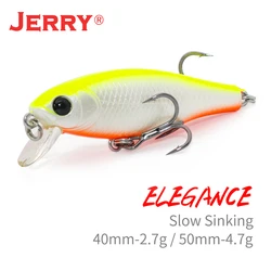 Jerry Elegance Slow Sinking Wobble Minnow Hard Baits Ultralight Saltwater Plug Lures 4cm 5cm UV Coating Fishing Tackle