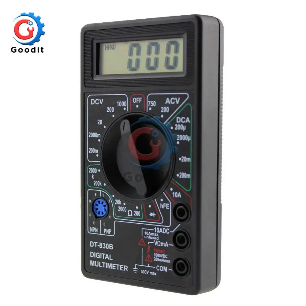 DT830B AC/DC LCD Digital Multimeter 750/1000V Voltmeter Ammeter Ohm Tester High Safety Handheld Meter Digital Multimeter