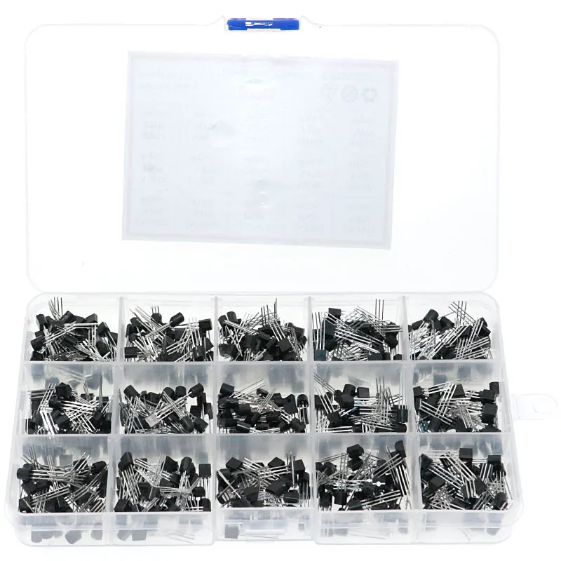 600Pcs 15Value x 40 Pcs Transistor TO-92 Assortment Box Kit With Box