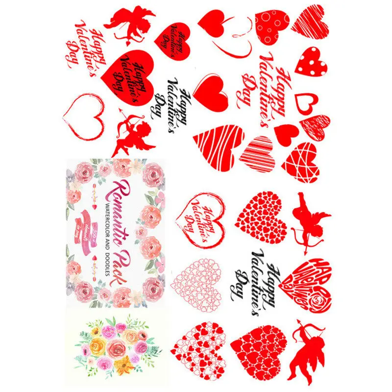 2 PCS Kawaii Wedding Couples Red Love Heart DIY Deco Scrapbooking Book Journal Stationery Stickers Planner Paper Diary Sticker