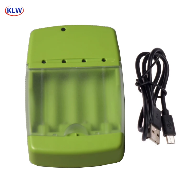 KLW 4 Way USB Smart Battery Charger for AA AAA AAAA Nicd Nimh 10440 14500 Lifepo4 Batteries with LED Indicator