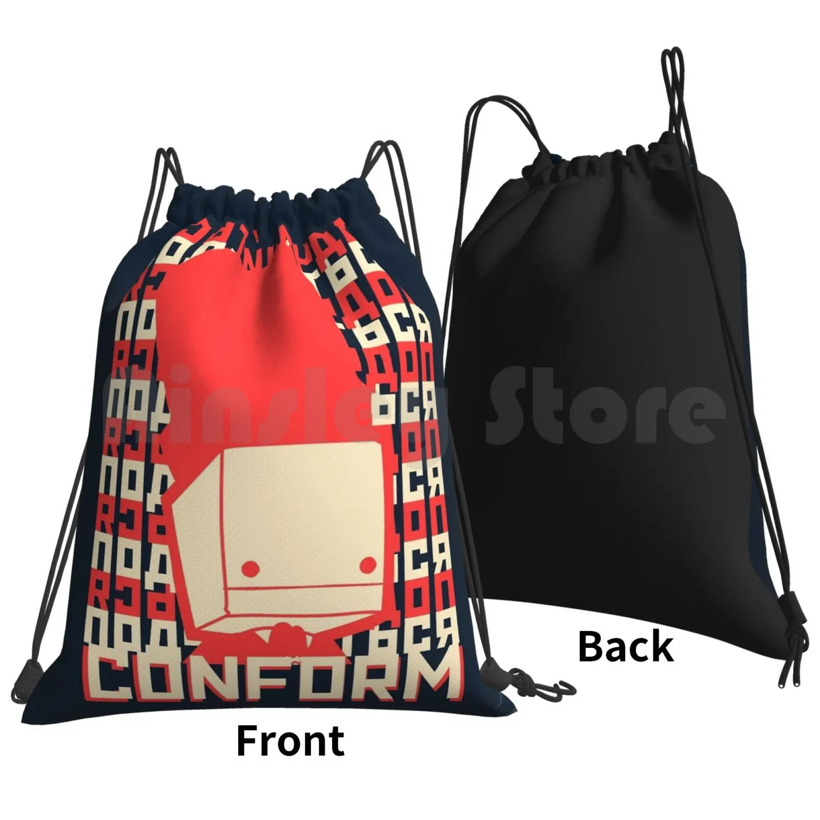 Bolshe-Block Theater Backpack Drawstring Bag Riding Climbing Gym Bag Battleblock Theater Theatre Castle Crashers