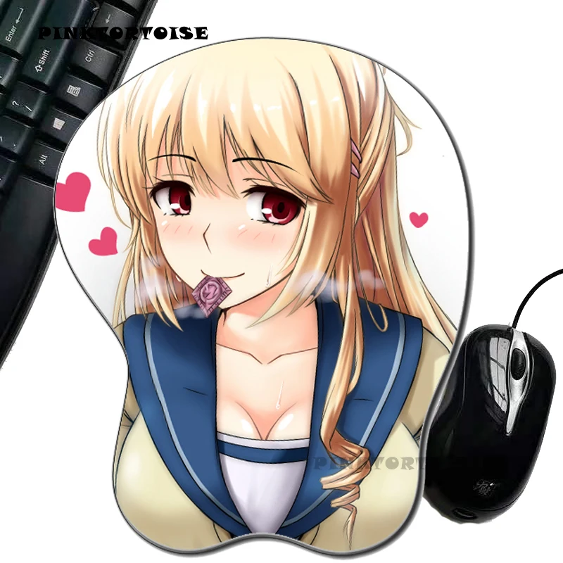 

PINKTORTOISE Anime Mousepad Creative Aiba Asagi Anime 3D Chest Silicone MousePad Wrist Rest Support Drop Shipping