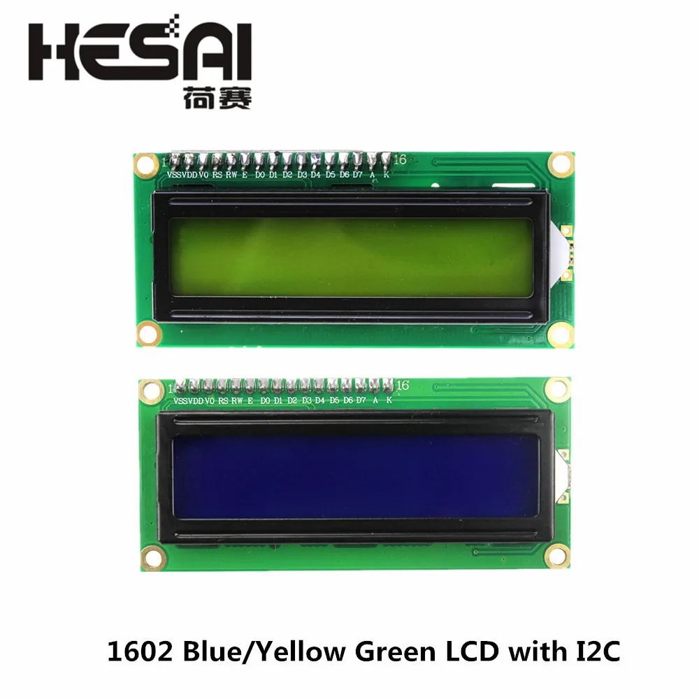 Módulo LCD 1602 para arduino, pantalla verde azul/amarilla con IIC/I2C 16x2, módulo de retroiluminación LCD-1602 + I2C IIC 5V, Kit de bricolaje