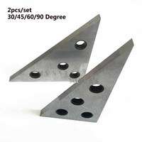 2Pcs 30/45/60/90 Degree Precision Machinist Measurement Tool  Angle Block Ruler Inch Metric Triangle Metal Block Angle