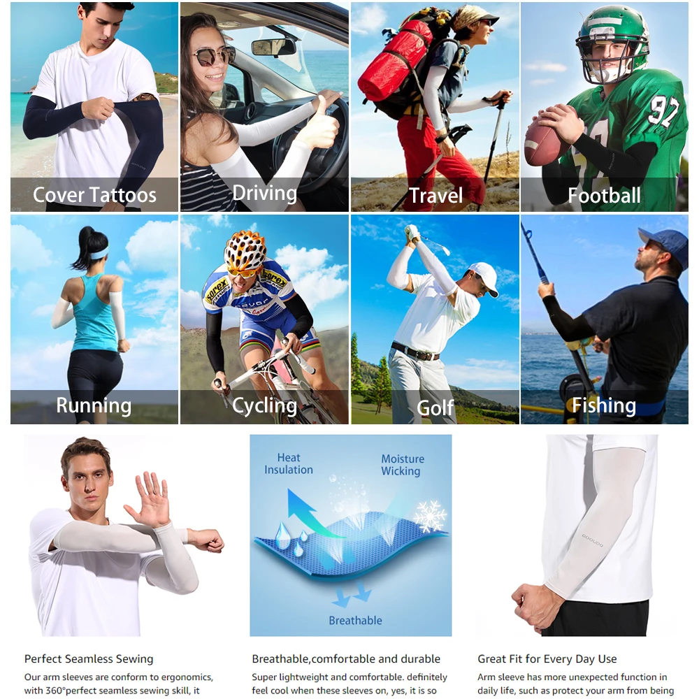 2PCS Ice Silk Cycling Arm Warmers Men Bicycle Elbow Pad Sun UV Protection Arm Cuff Sleeves Mountain MTB Sleeves Basketball Cover