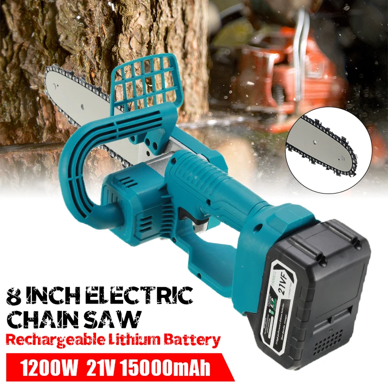 21V Cordless Portable Lithium ChainSaw Wood Cutters Brushless Motor Power Tools Rechargeable Lithium Battery Mini Tools for home