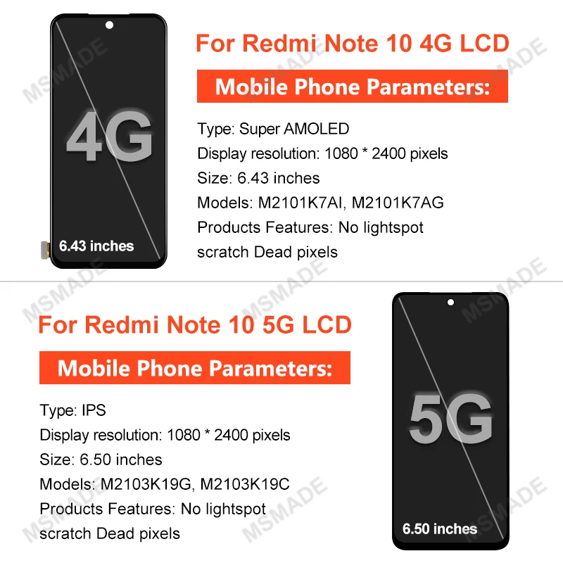 CHOICE OLED For Xiaomi Redmi Note 10 5G LCD POCO M3 Pro Display Replace Screen Digitizer For Redmi NOTE 10 4G Note 10S LCD