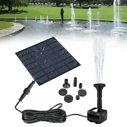 Painel Solar Powered Water Fountain Pump com 7 cabeças de pulverização, aspersão de água pulverizador, apto para piscina, lagoa, jardim, 1.2W