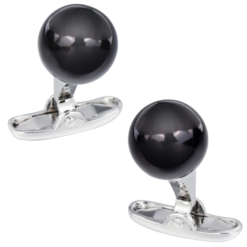HAWSON Elegance Pearl Cufflinks for Men Fashion French Shirt Accessories Cuff Buttons High Quality With Box