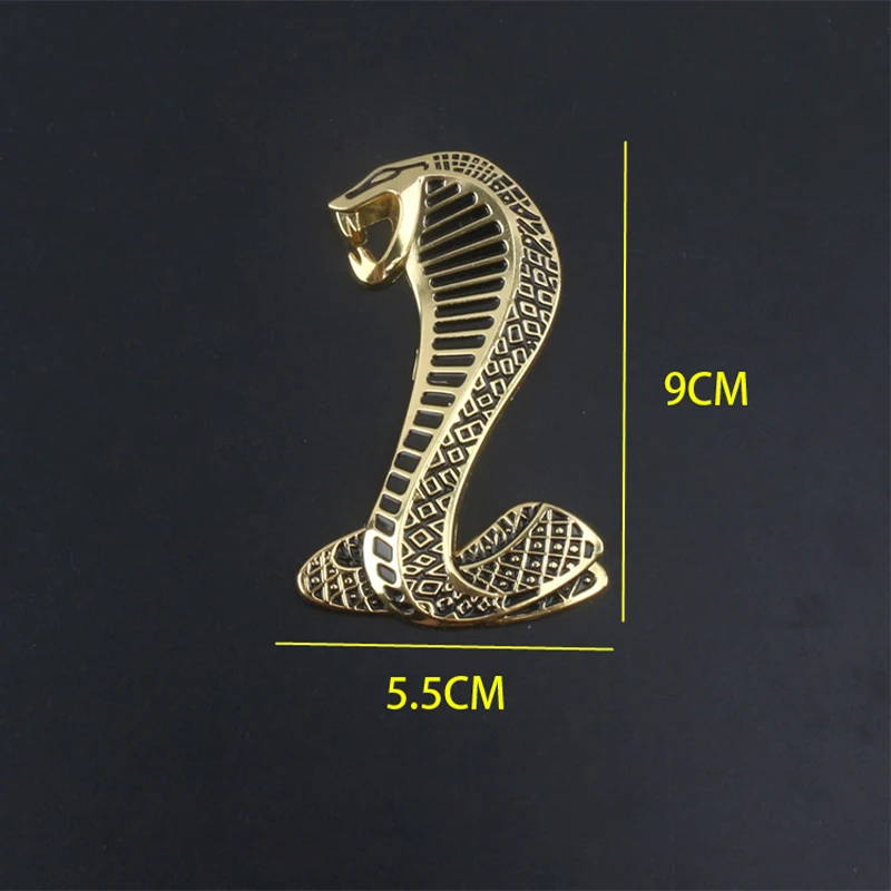 Fashion Car Styling 3D Car Sticker Metal Cobra Snake Emblem Badge Refitting For GT500 Ford Mustang SVT Shelby V6 GT GT Fiesta