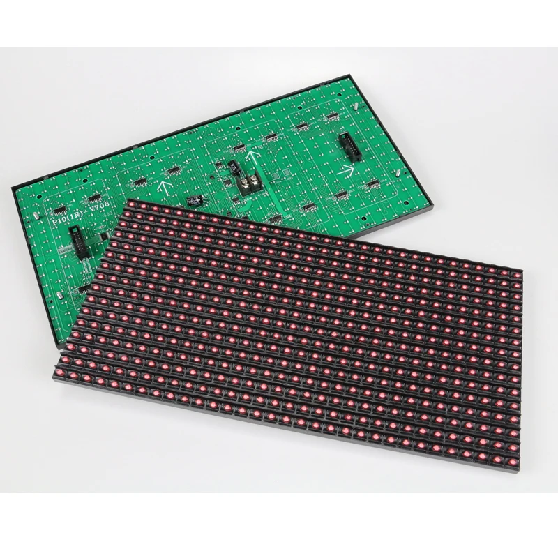 P10 Semi-outdoor Red/Green/Yellow/White/Blue Color LED Display Panel 320mm x 160mm 32x16 Pixels LED Display Module