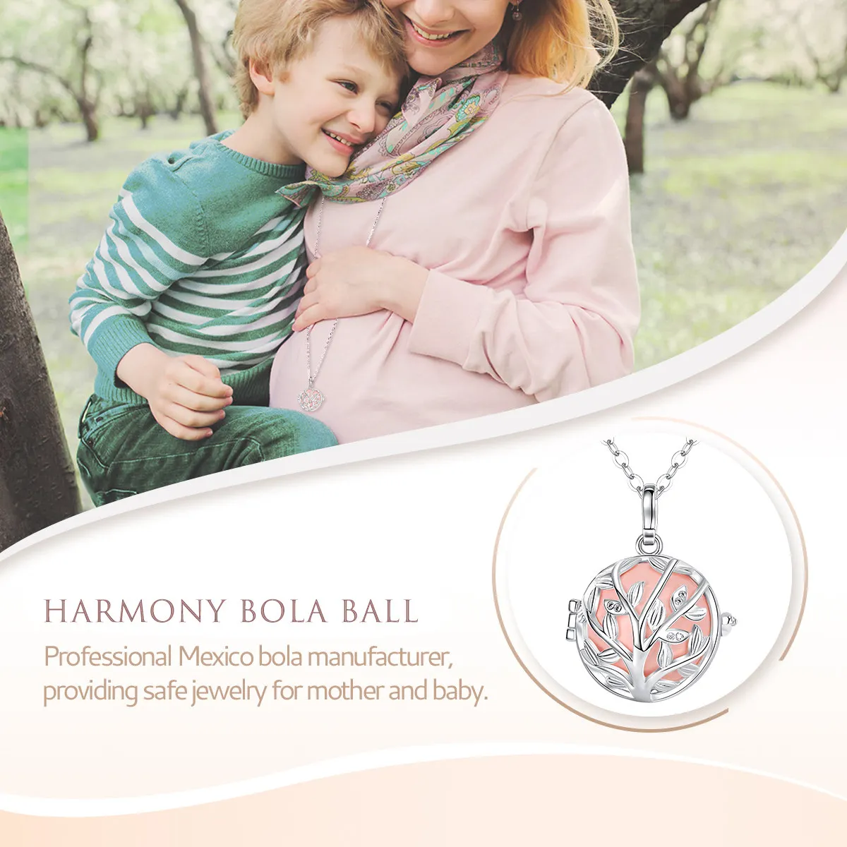 Eudora 20mm fashion Crystal Tree Cage Harmony Ball Chime Bell Pendant Angel Caller Bola Necklace for Baby Pregnancy Jewelry K168