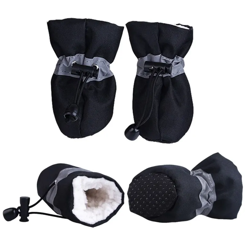 4pcs Antiskid Puppy Shoes Pet Protection Soft-soled Pet Dog Shoes Waterproof Dog Supplies Pet Paw Care