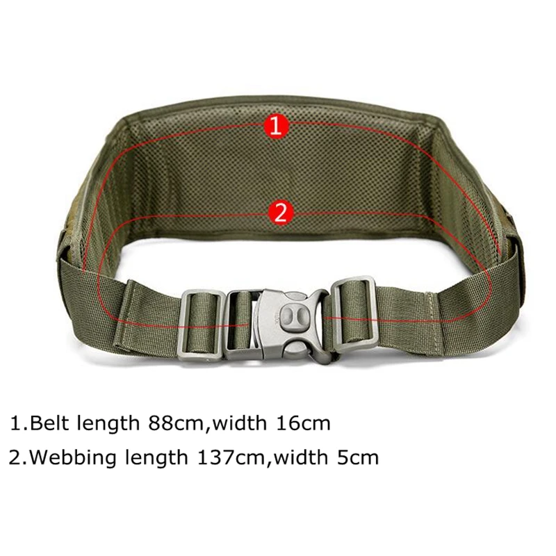 MOLLE Padded Patrol Belt with Waist Protection Nylon Tactical Protective Waist Belt for Combat Outdoor Airsoft Paintball