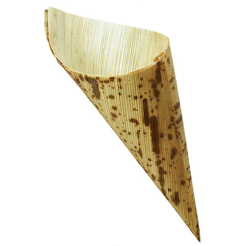 20 قطعة × لوازم حفلات الزفاف المنزلية أدوات المائدة الحيوية القابل للتصرف البطاطس المقلية أوراق الخيزران المخاريط #4