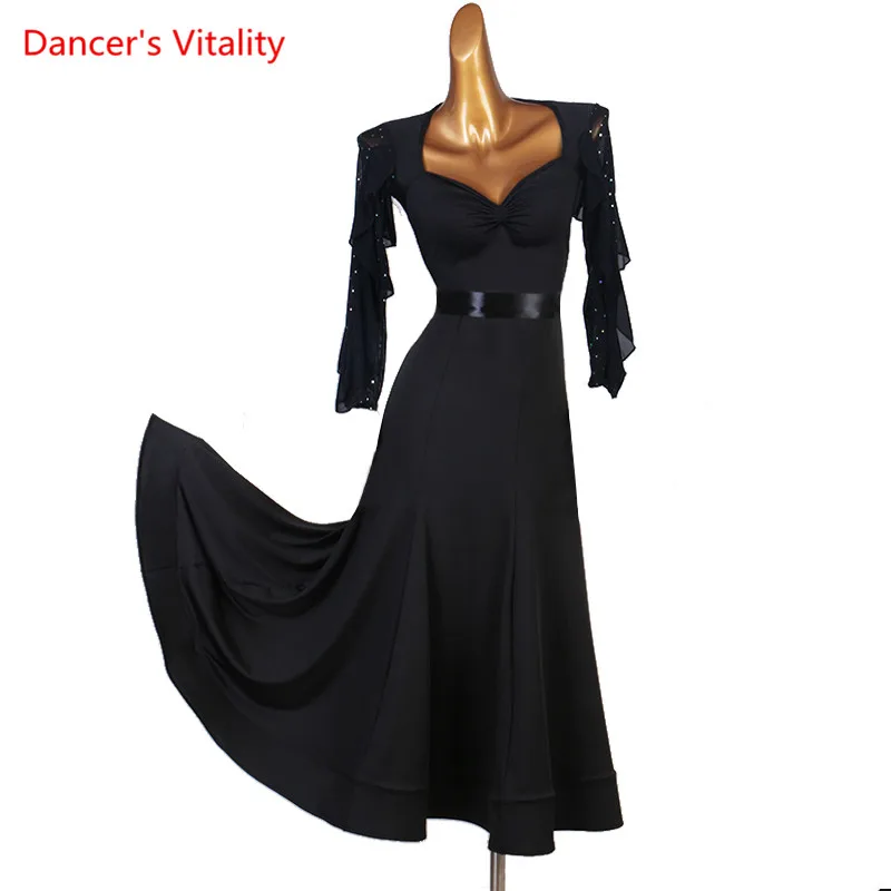 

Ballroom Dance Dress for Women Tango Dancing Long Skirt Customes Child Adult Dance Professional Competition Clothing