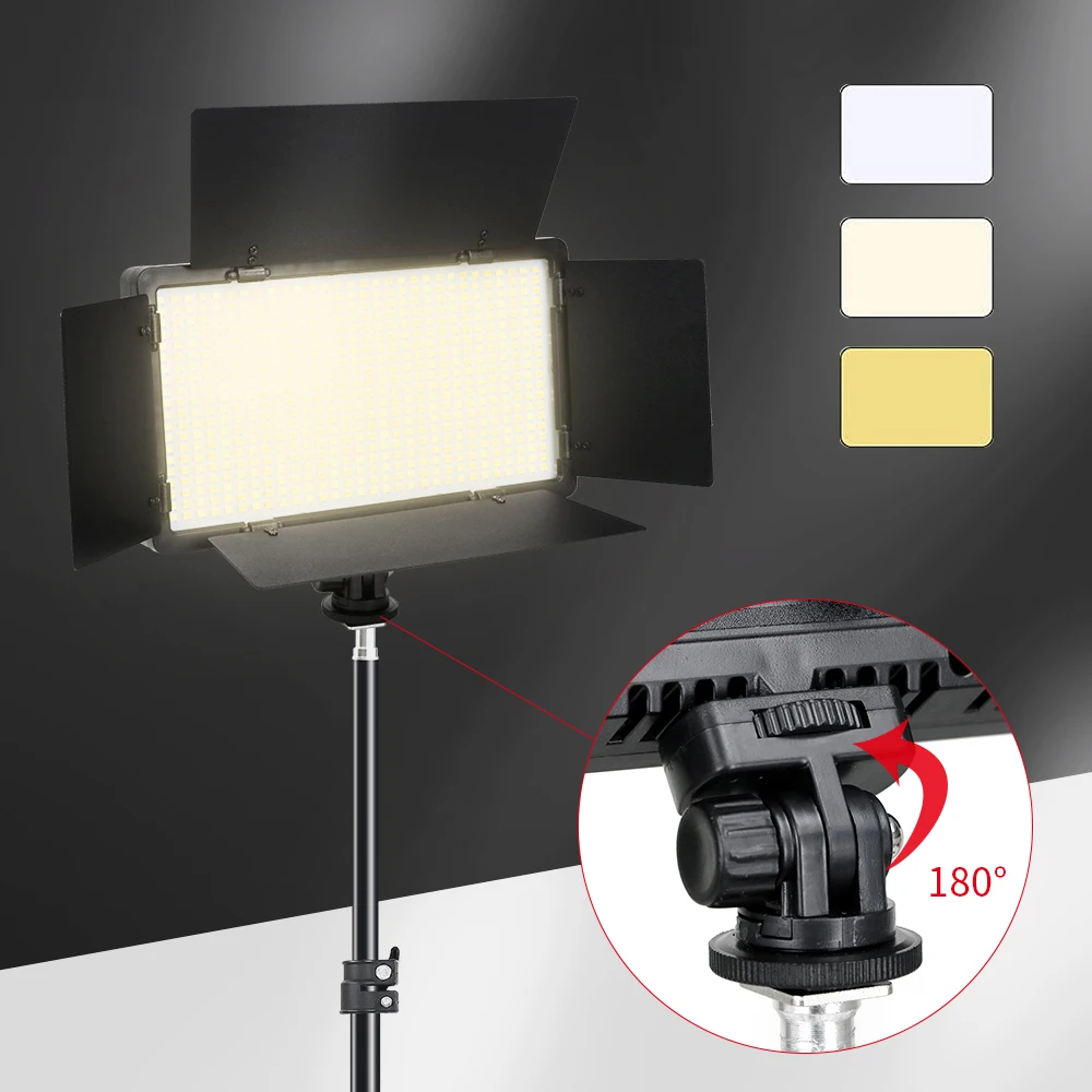 Led-600 Led Video Light Panel Bi-Color 3200-5600K Photography Lighting Panel On Camera Photo Studio Fill Lamp For Youtube Vlog