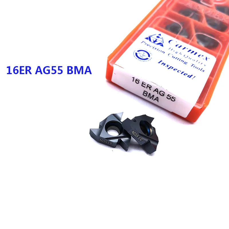 10pcs 16ER 16IR AG60 AG55 A60 A55 G60 G55 BMA 100% Original Carmex Carbide Inserts CNC Lathe Tool Thread Turning Tools
