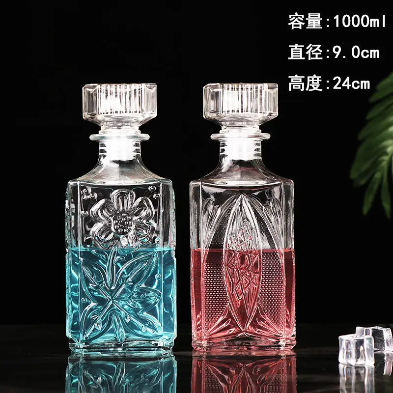 Glass Wine Decanter Household Wine Dispenser Western Empty Wine Bottle Wine Storage Set European Style Set Whiskey Decanter Cup