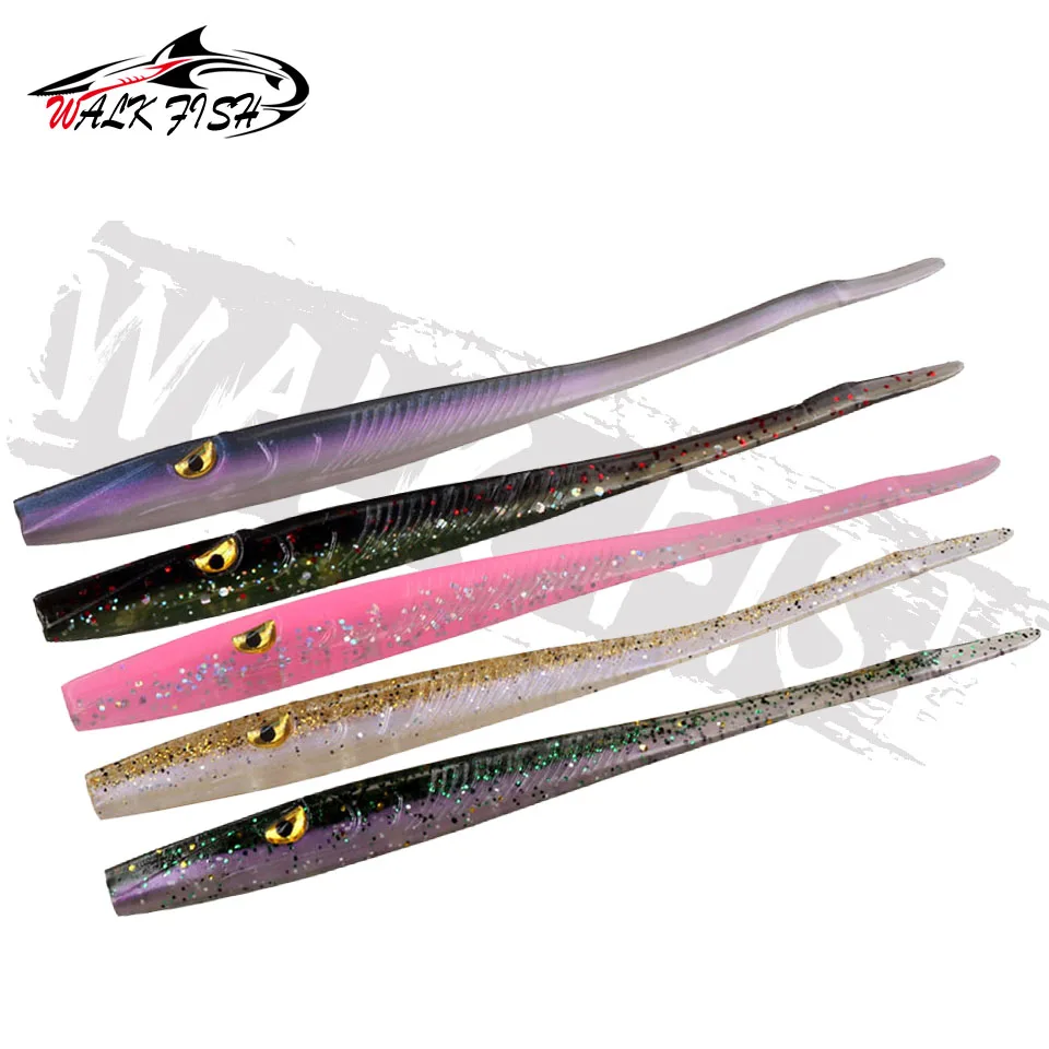 WALK FISH 6pcs/bag Crazy Slug Soft Fishing Lure 125mm 3.8g Artificial Bait Silicone Worms Shad Eel Seabass Needfish Fishing