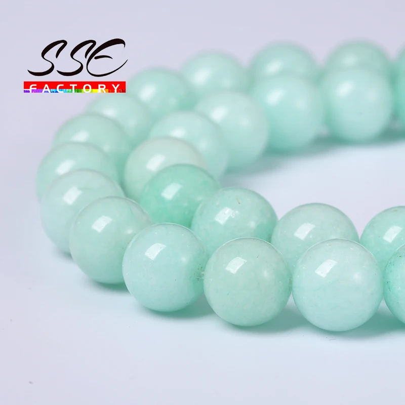 Wholesale Natural Stone Beads Blue Amazonite Round Loose Spacer agates Beads 4MM 6MM 8MM 10MM 12MM For Bracelet Necklace Making