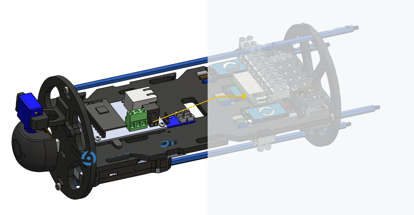 การสื่อสาร Carrier โมดูลเปิด Rov 600M มาตรฐานการถ่ายโอนข้อมูลระยะไกลดำเนินการใต้น้ำรถอิเล็กทรอนิกส์ Cabin