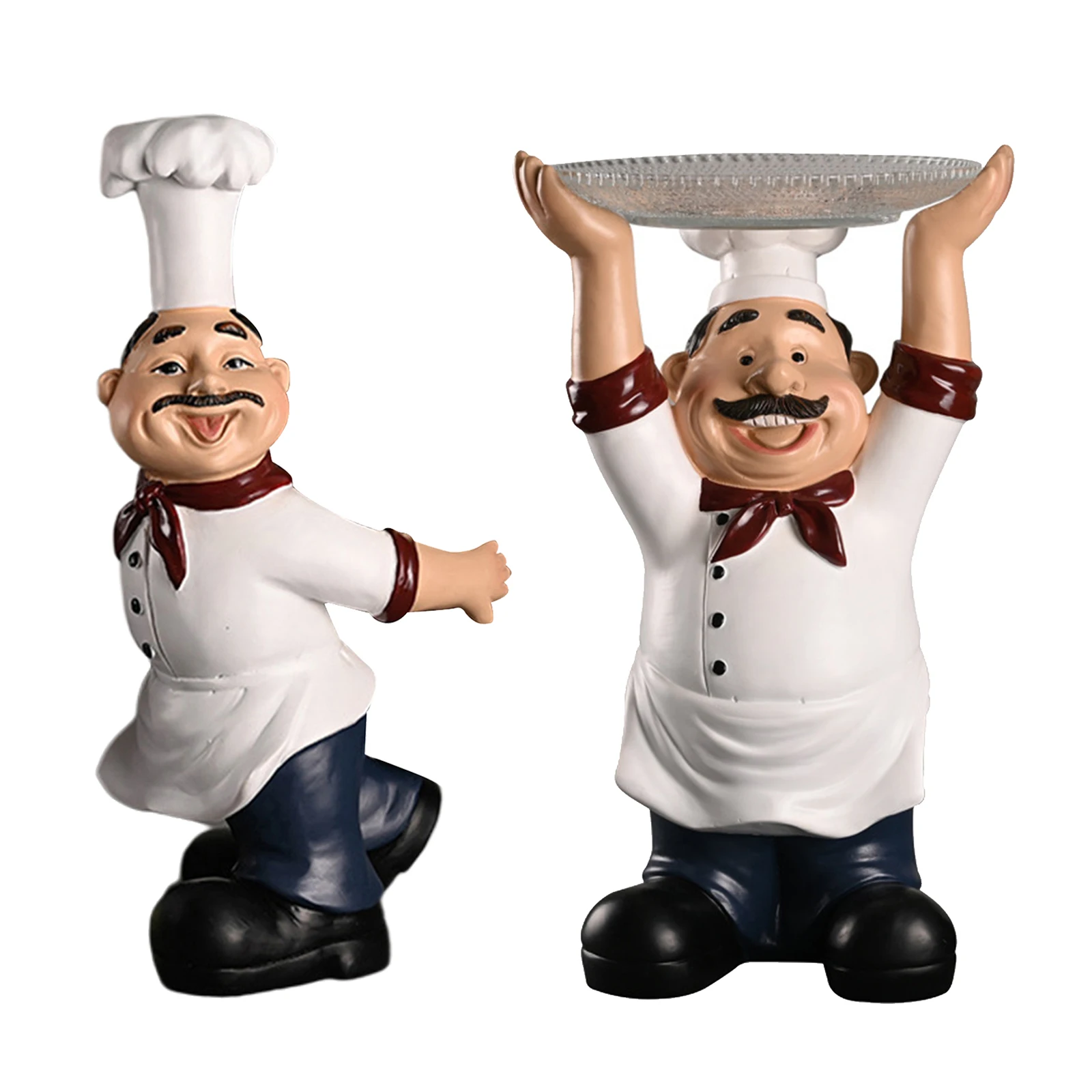 Country Retro Chef Statue Figurines Storage Sculpture Kitchen Home Dinner Resin Cook Shape For Interior Room Ornaments