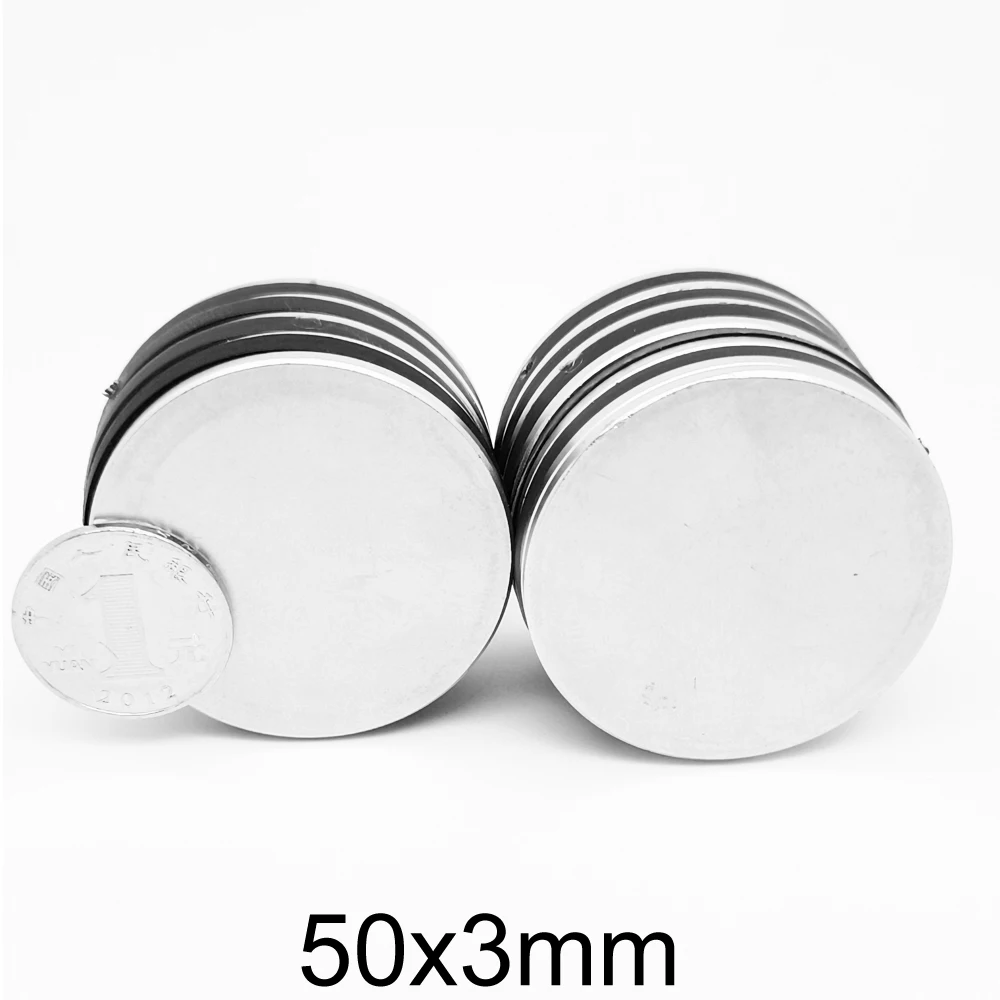 1/2/5/10PCS 50x3mm Big Round Powerful magnets 50mm X 3mm Neodymium Magnet Dics 50x3mm Cylinder Srtong Permanent Magnet 50*3 mm