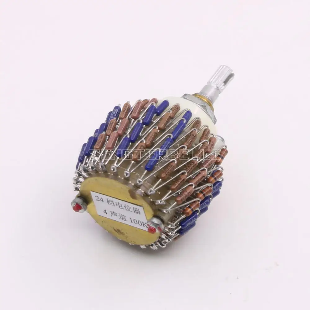 4X24 kroków czterokanałowy potencjometr głośności rezystor DALE poczwórny zrównoważony potencjometr przedwzmacniacza 10K i 50K i 100K