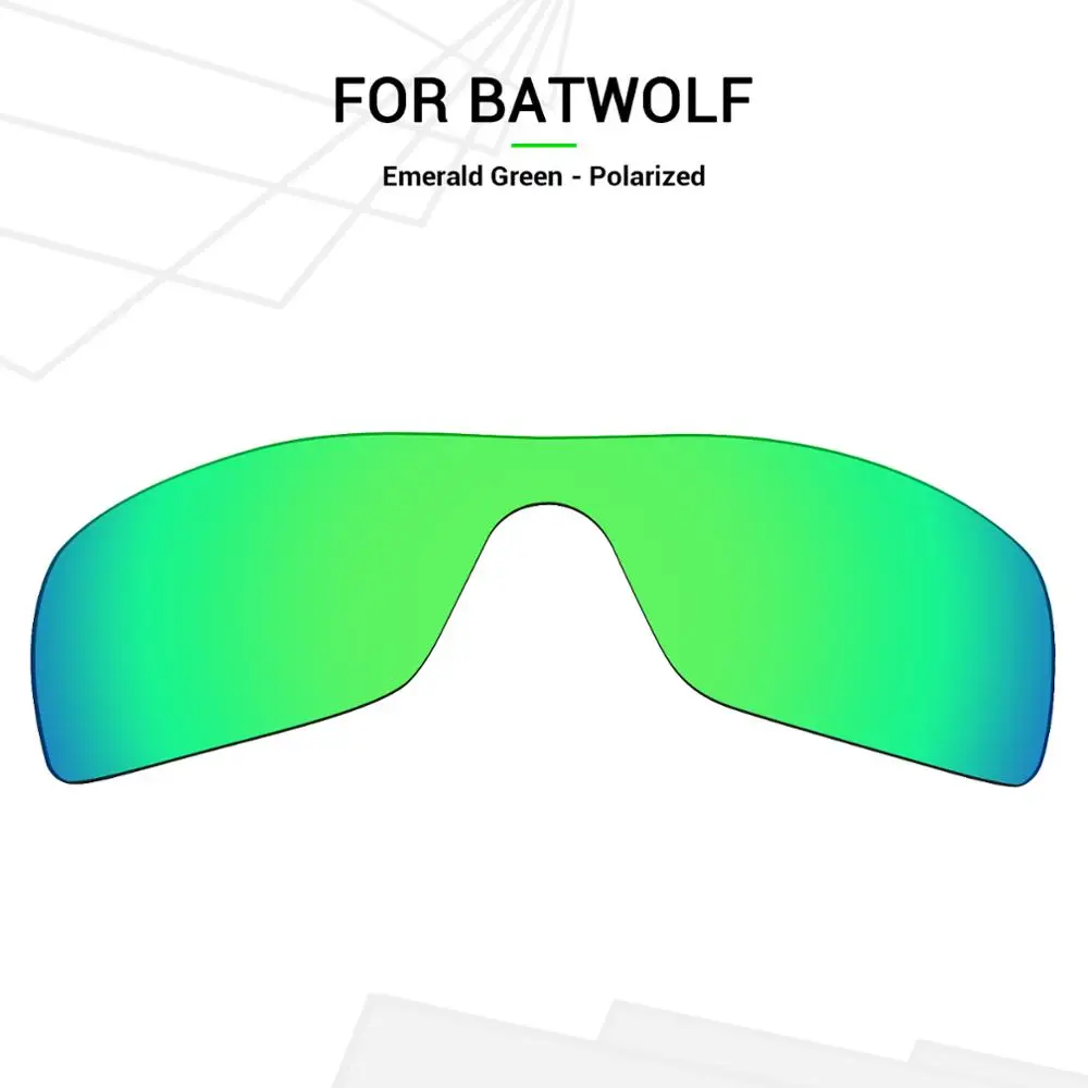 

SNARK Anti-Scratch POLARIZED Replacement Lenses for-Oakley Batwolf Sunglasses Emerald Green