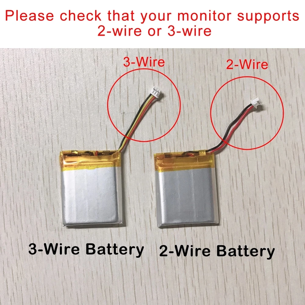 2022 650/750mAh 3.7V Polymer Lithium Rechargeable Replacement Battery Baby Monitor VB601 VB603 VB605 LED Light Lithium Battery