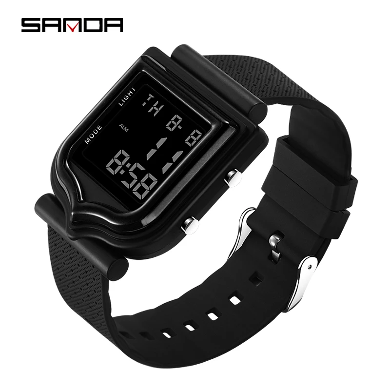 SANDA Sports Men\'s Watch Waterproof Electronic LED Watch Chronograph Outdoor Week Display Digital Wristwatch Relogio Masculino