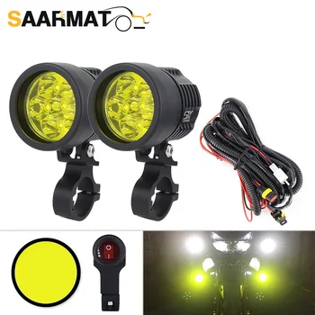 Dubbele Kleuren led strobe motorfiets koplamp Fog DRL lamp auto Universele Motor ATV lamp Hoge Helderheid Geel wit 12V