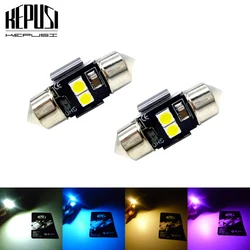 2pcs 28mm 29mm 2SMD 3030 Wedge LED Bulb C10W C5W Festoon Mirror Dome Reading Door Number Lamp white yellow blue purple 12V 24V