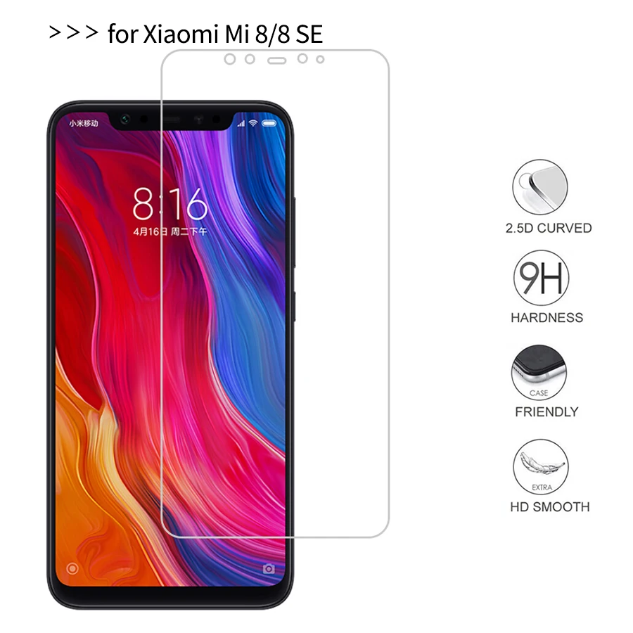 9H Tempered Glass For Xiaomi Mi Mix 2S Max 2 3 Screen Protector Glas For Mi 8 SE Lite Poco X3 NFC F1 F2 Pro Protective Film Case