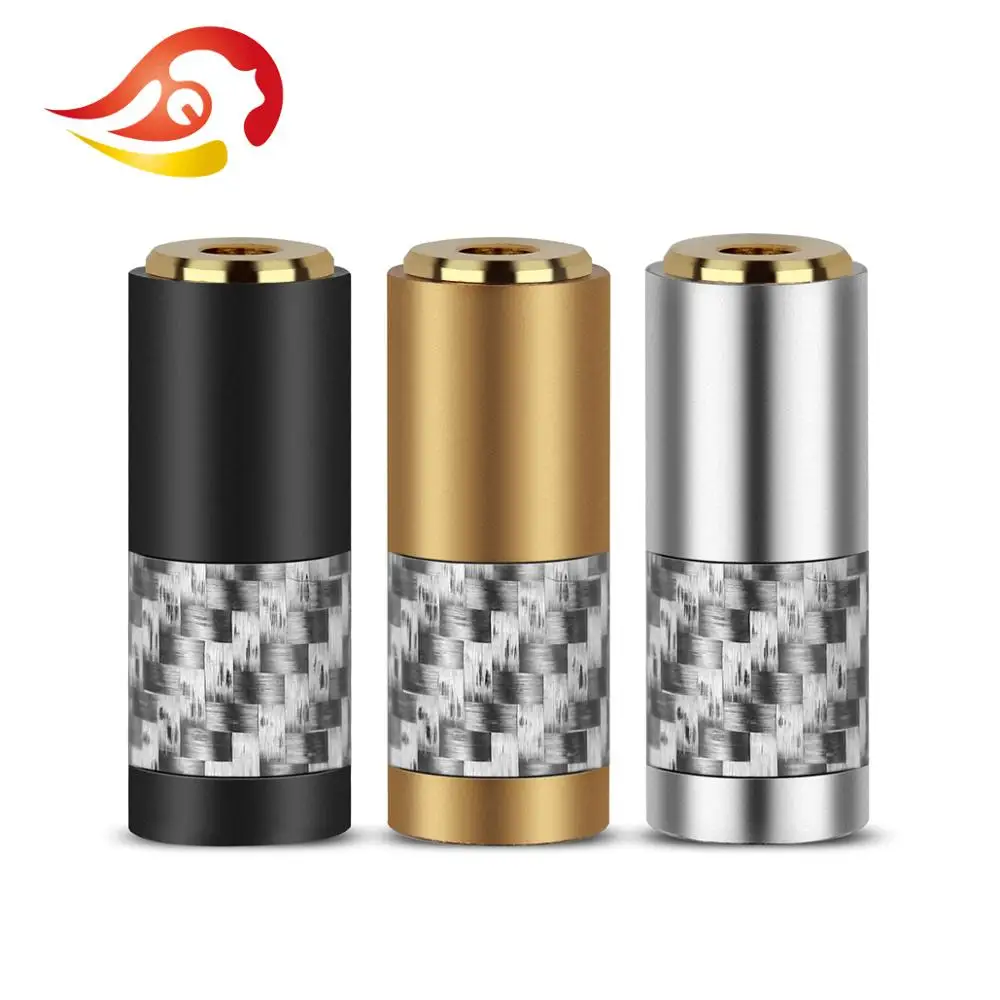 QYFANG 3.5mm Gold Plated Earphone Female Audio Jack 3 Contact Metal Adapter Carbon Fiber Shell Wire Connector For HiFi Headphone