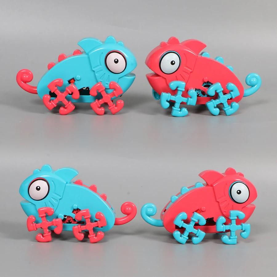 DIY Assemble Chameleon Robot Electronic Toys,Competitive Crawl Chameleon Interactive Game For Children Educational Toys