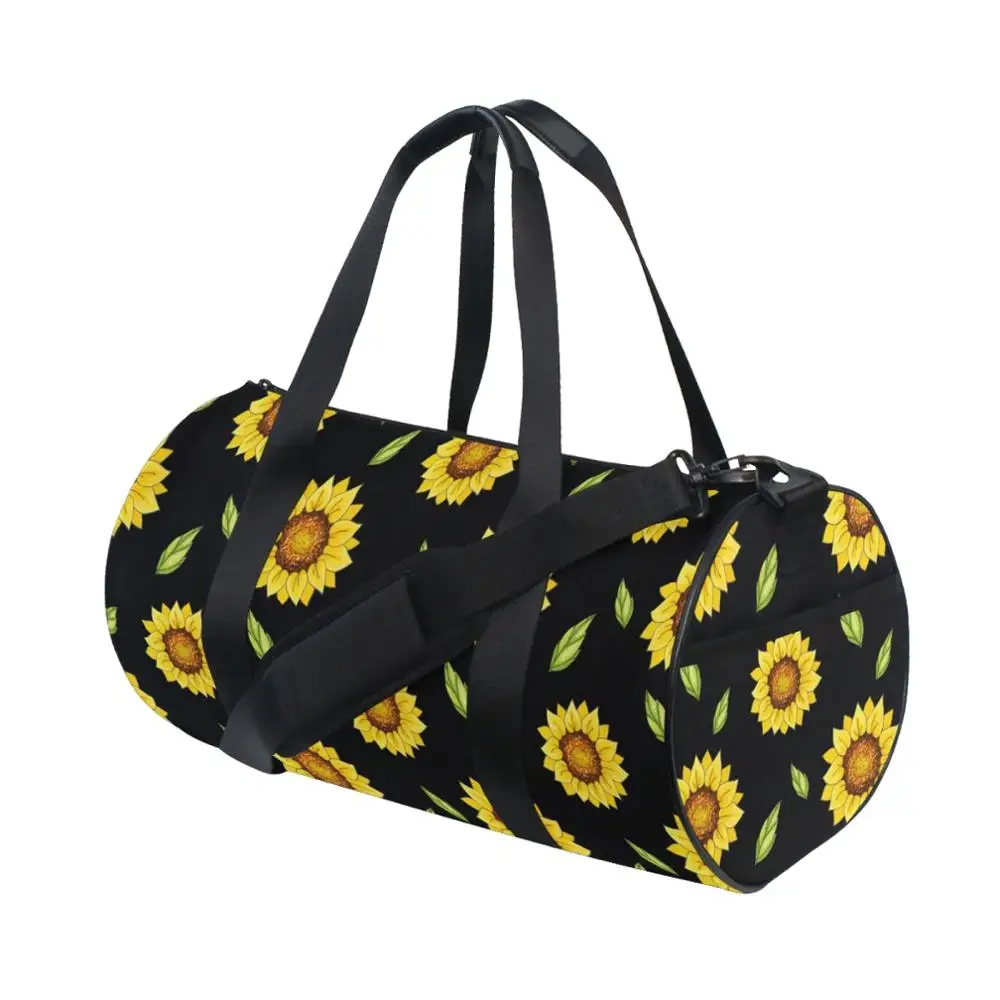 ALAZA New Gym Travel Bag Sport Outdoor Bags Sunflower Print Canvas Women Large Pocket Casual Tote Handbag Shoulder Bag For Women