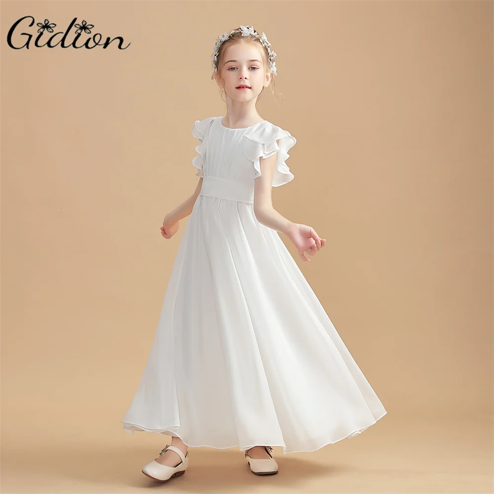 Chiffon Junior Brautjungfer Kleid für Kinder Hochzeit Chor Geburtstag Event Eucharisten Party Erstkommunion Prom Bankett Ball Festzug