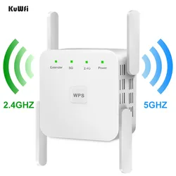 KuWfi 5G WiFi Repeater Wireless Wifi Amplifier Signal Booster 2.4G Router Long Range Extender Internet Amplifier Support Mac Os