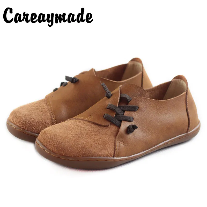 Careaymade-Big size women shoes,pure handmade genuine leather soft bottom women's shoes,women's flat bottom casual leather shoes